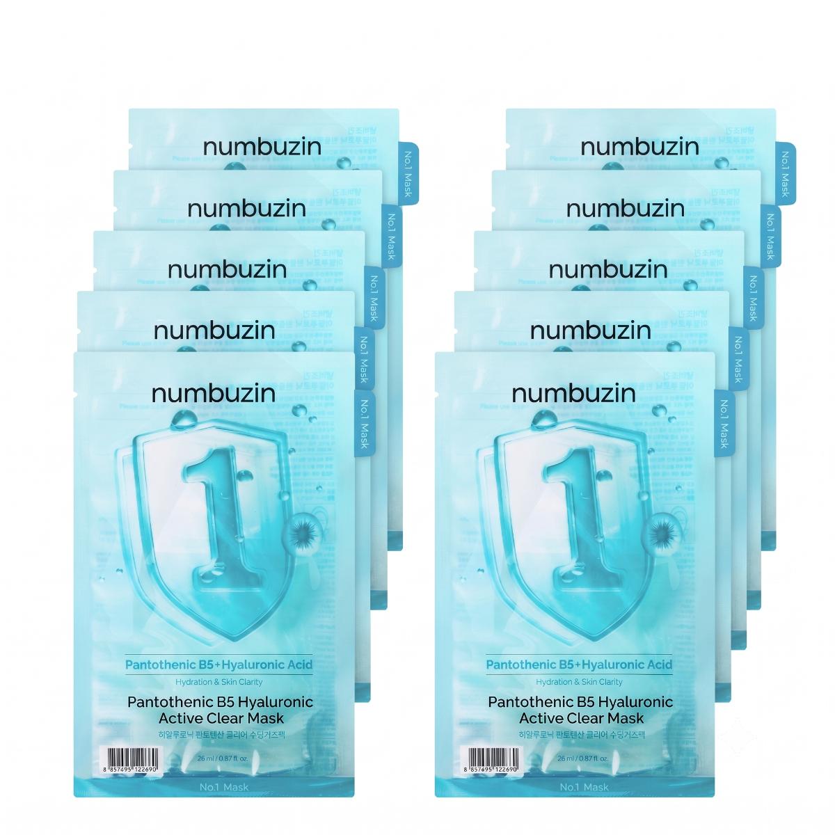 numbuzin No.1 Pantothenic B5 Hyaluronic Active Clear Mask 10 Pezzi