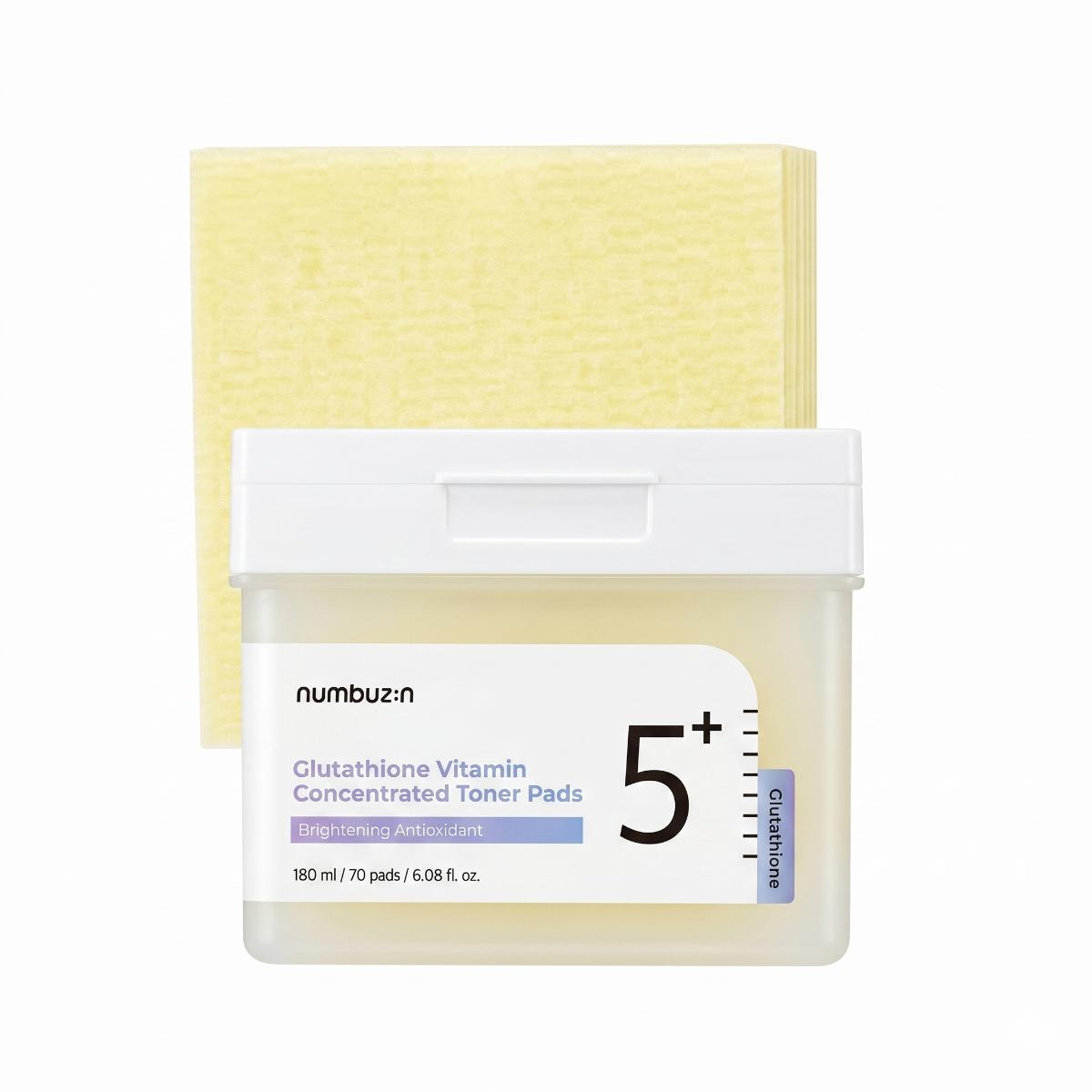 numbuzin No.5 Tampons Toniques Concentrés à la Glutathion et aux Vitamines 70 Unités