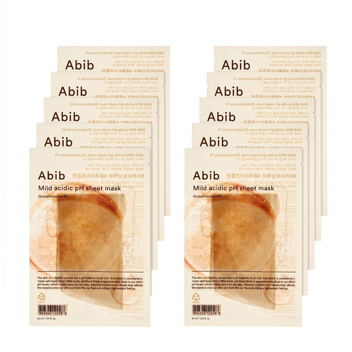 Abib Maschera in Tessuto a pH Lievemente Acido Glutathiosome Fit 10 Fogli